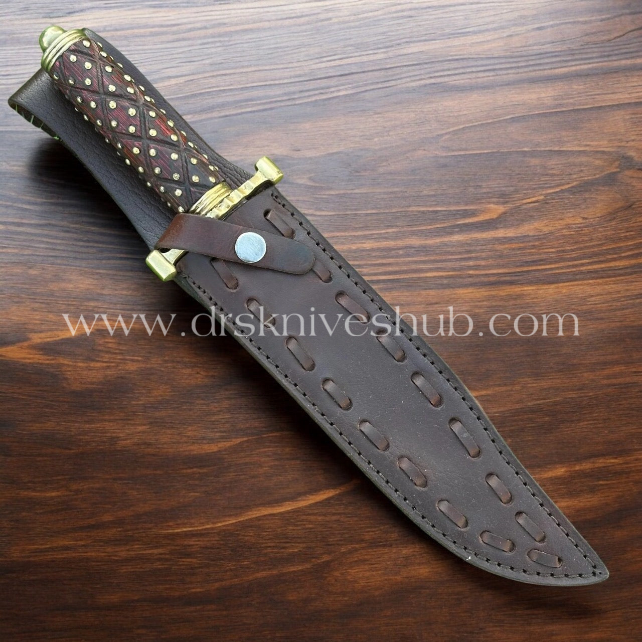 CUSTOM HANDMADE EDC HUNTING BOWIE KNIFE WITH LEATHER SHEATH COVER || DRS KNIVES HUB