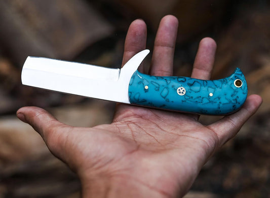 HANDMADE D2 STEEL CUSTOM MADE BULL CUTTER KNIFE WITH LEATHER COVER || DRS KNIVES HUB