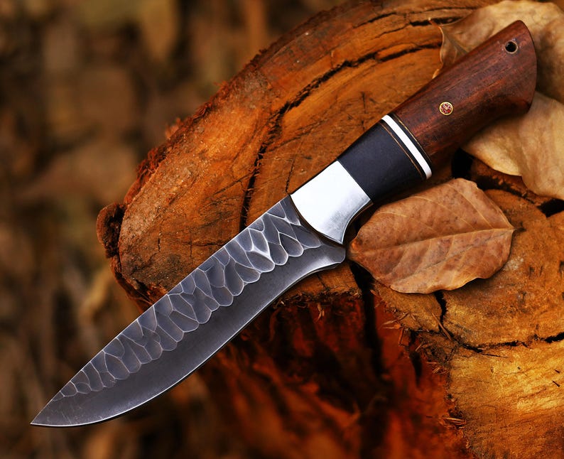 HAND FORGED HUNTING KNIFE WORH LEATHER SHEATH COVER || DRS KNIVES HUB