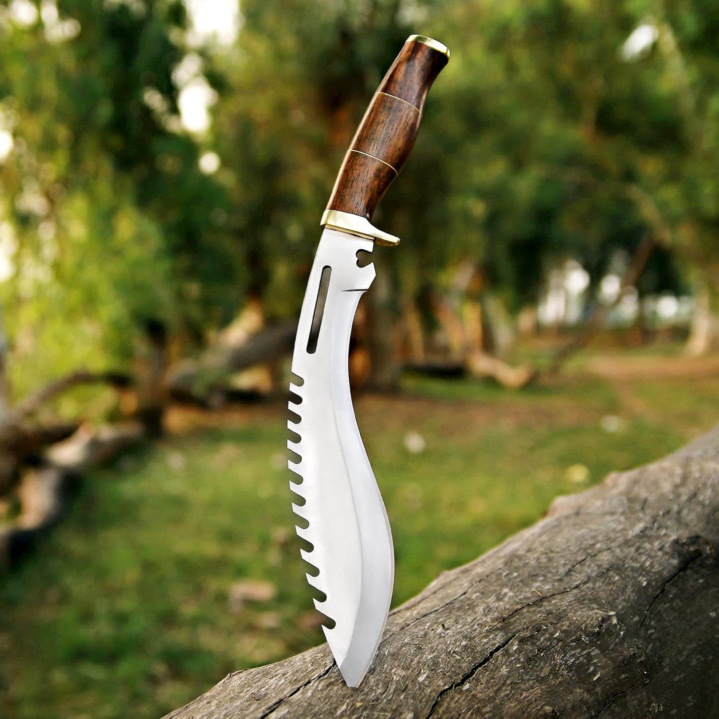 Handmade D2 Steel Kukri Survival Knife with Leather Sheath – 15" Full Tang Blade | DRSKNIVES HUB 