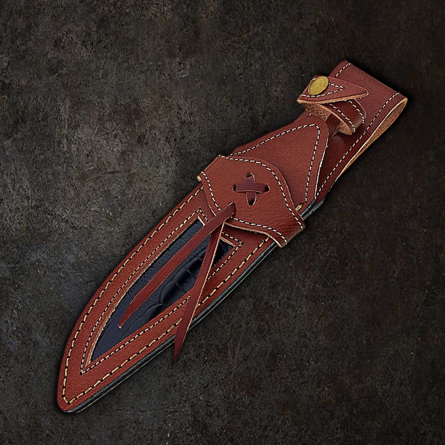 12” Damascus Steel Bowie Knife — Walnut & Brass Handcrafted Handle | DRSKNIVES HUB