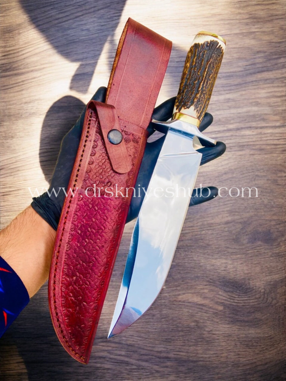 CUSTOM HANDMADE J2 STEEL EDC BOWIE KNIFE WITH LEATHER SHEATH || DRS KNIVES HUB