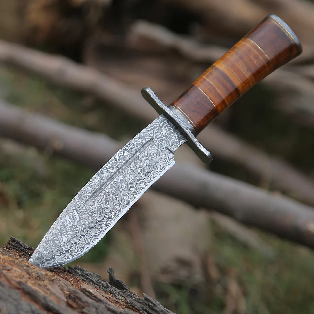HAND FORGED RAMBO BOWIE KNIFE WITH EXOTIC ROSEWOOD HANDLE || DRS KNIVES HUB