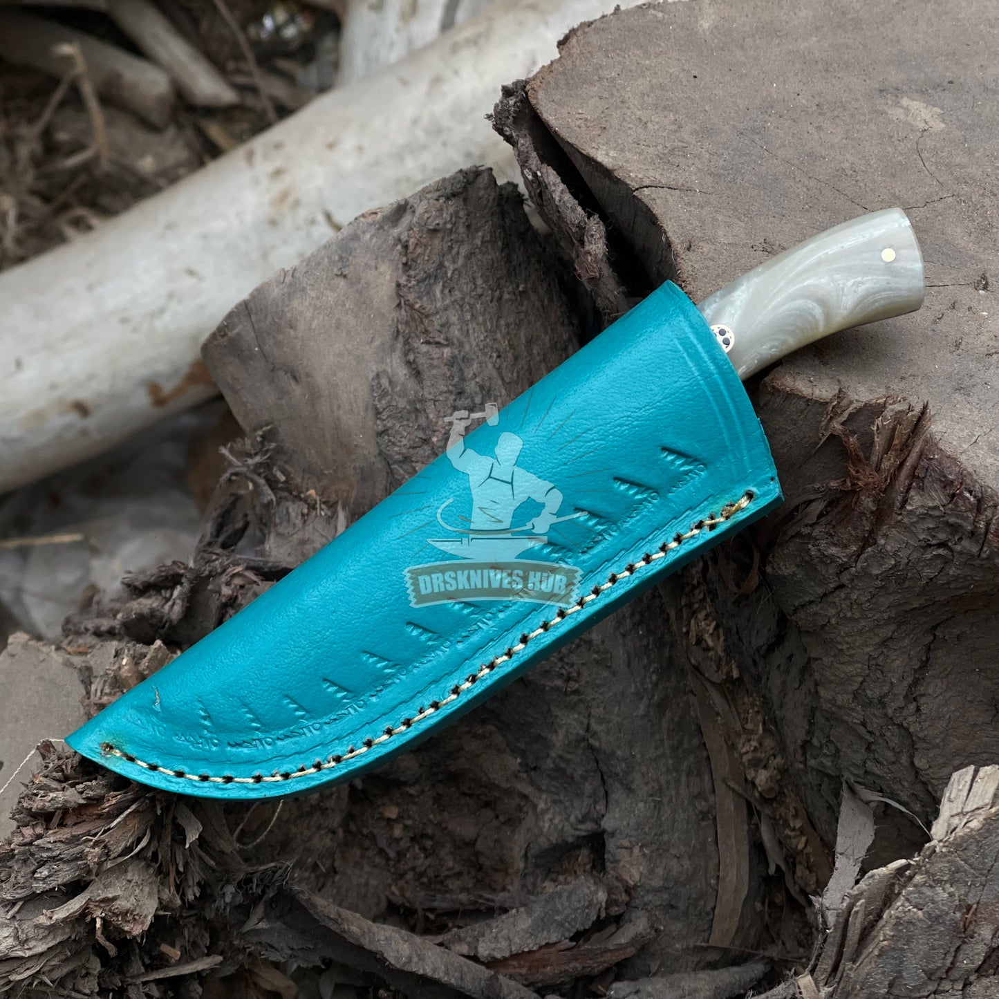 Cowboy Copper Damascus Skinning Knife 8" – Resin Handle | DRSKNIVES HUB
