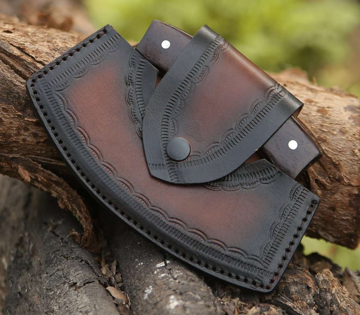 CUSTOM HANDMADE ULU KNIFE WITH EXOTIC WENGE WOOD HANDLE
