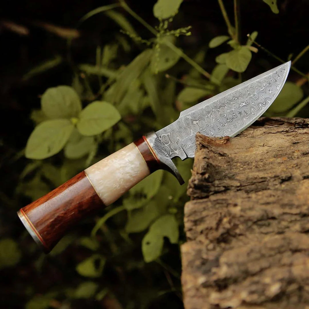 HAND FORGED DAMASCUS STEEL HUNTING KNIFE || DRA KNIVES HUB