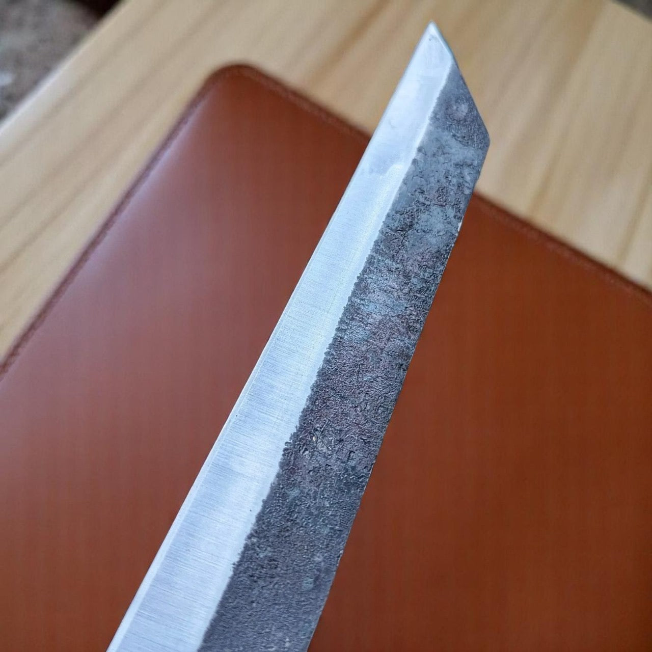 FIXED BLADE HANDMADE CARBON STEEL VIKING SEAX KNIFE WOOD HANDLE || DRS KNIVES HUB