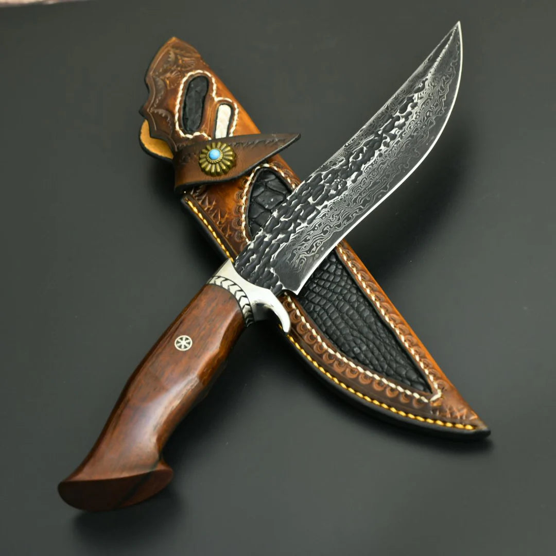 ELITE KNIFE HUNTING UTILITY KNIFE WITH EXOTIC SANDALWOOD HANDLE || DRS KNIVES HUB