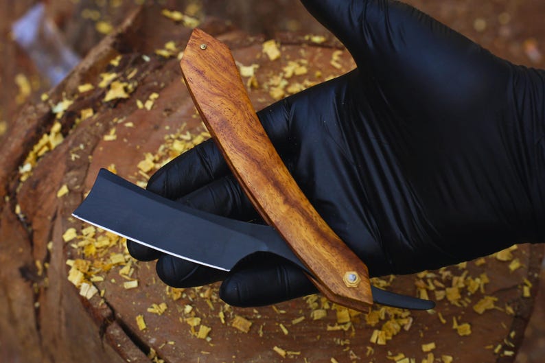 HANDMADE J2 STEEL POWDER COATED BLADE STRAIGHT RAZOR KNIFE || DRS KNIVES HUB