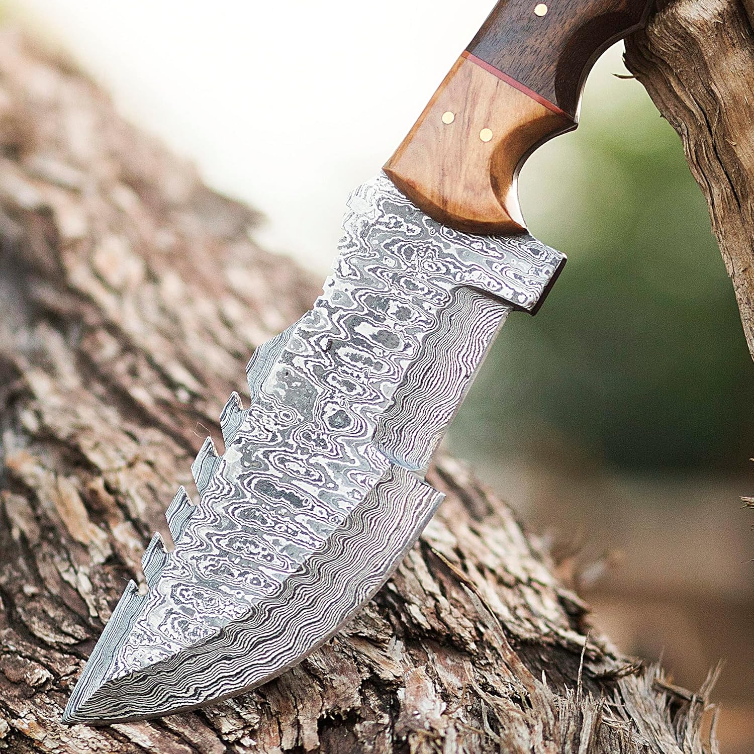 Handmade Damascus Steel Tracker Knife – 10" Outdoor Survival & Camping Knife with Leather Sheath | DRSKNIVES HUB
