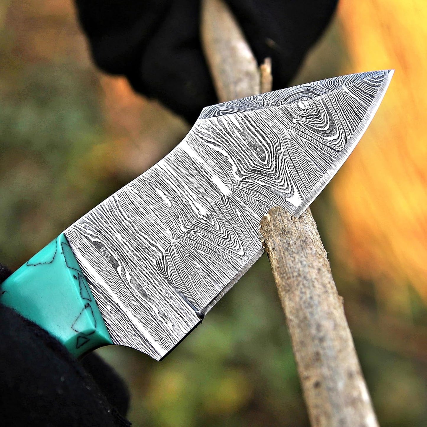 Custom Handmade 7" Damascus Steel Bull Cutter Knife – Cowboy Fixed Blade with Leather Sheath | DRSKNIVES HUB