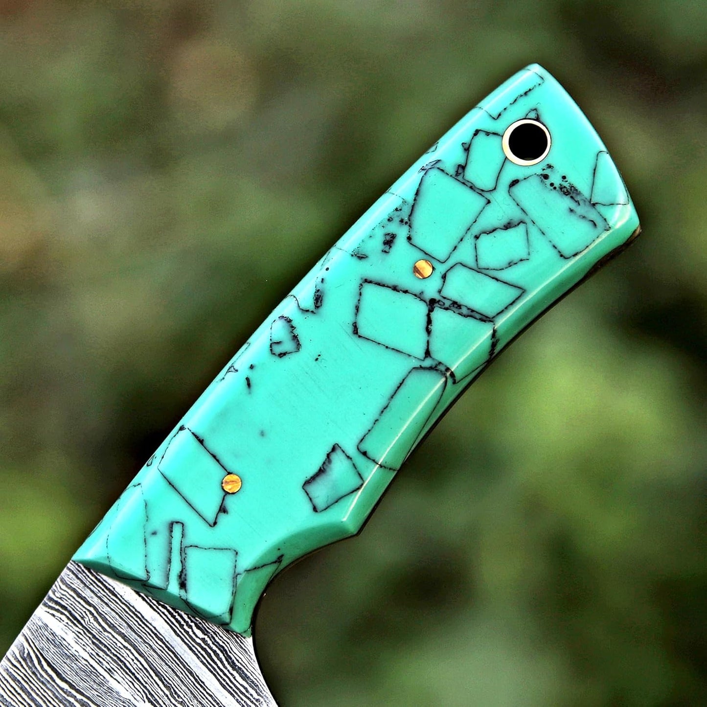 Custom Handmade 7" Damascus Steel Bull Cutter Knife – Cowboy Fixed Blade with Leather Sheath | DRSKNIVES HUB