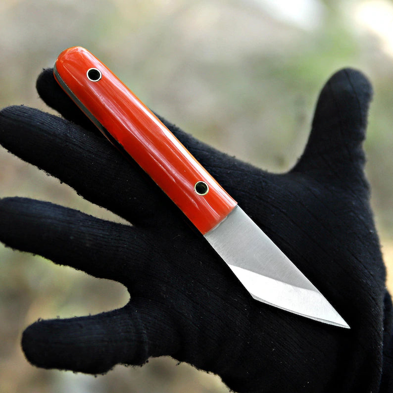 Pair Of Handmade j2 Steel Skinning Knife With Leather Sheath Cover