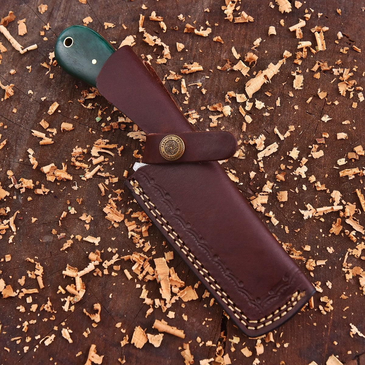 Custom Handmade Damascus Steel EDC Cowboy Bull Cutter Knife