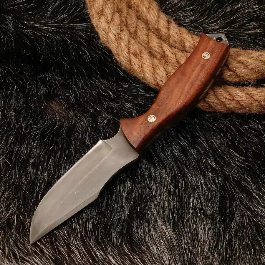 Custom handmade full tang edc hunting knife with leather sheath cover || drs knives hub