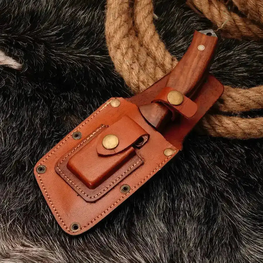 Custom handmade full tang edc hunting knife with leather sheath cover || drs knives hub