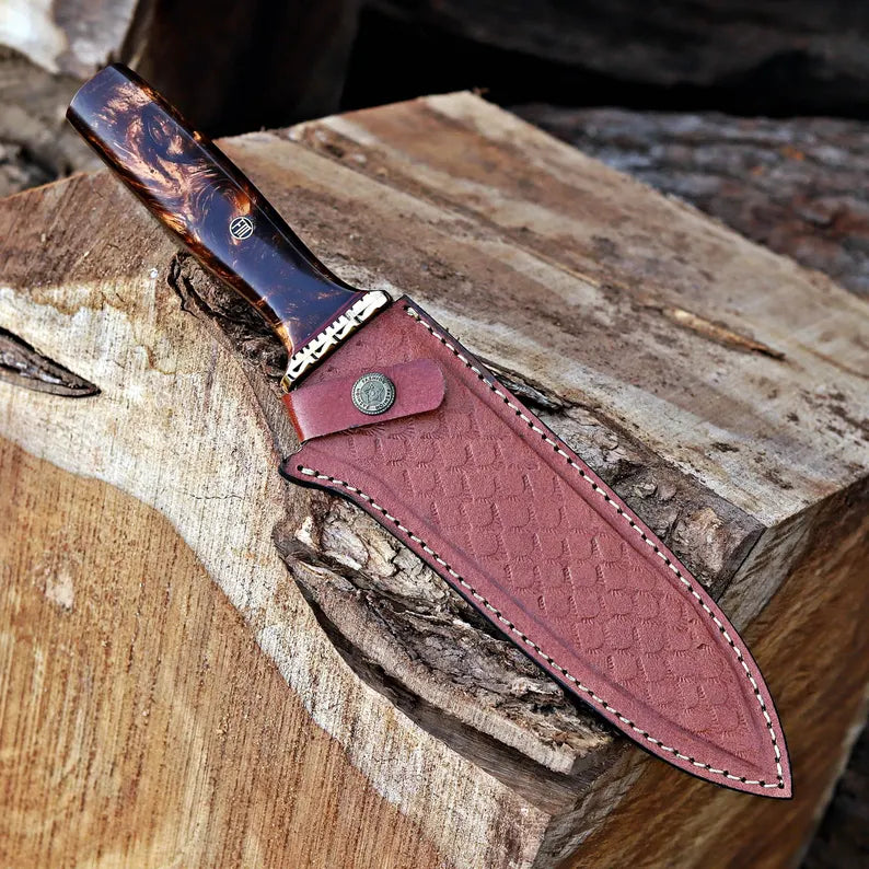 Celtic Hunting Knife 13.5" – D2 Steel Engraved Blade Resin Handle | DRSKNIVES HUB