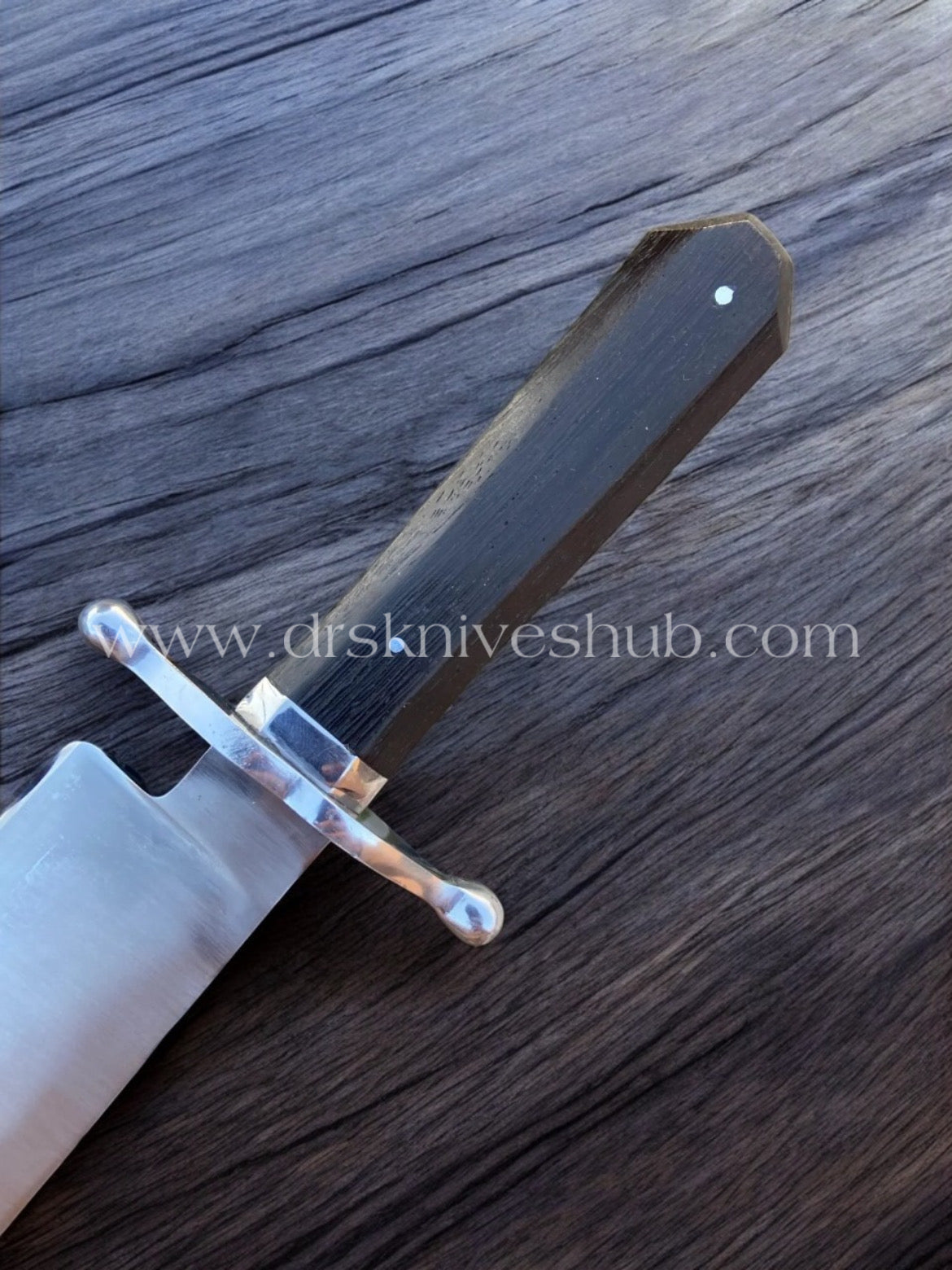 Hand Forged stainless steel hunting Bowie with leather sheath cover || drs knives hub