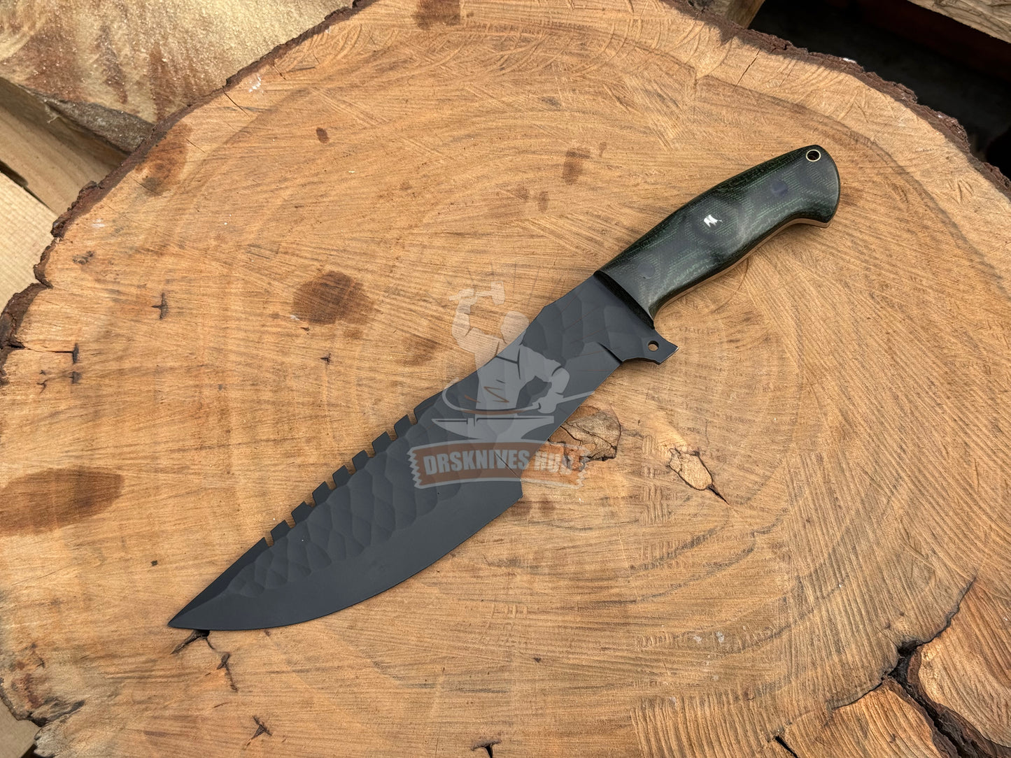 1095 Tracker Knife 14" – Black Powder Coated with Micarta Handle | DRSKNIVES HUB