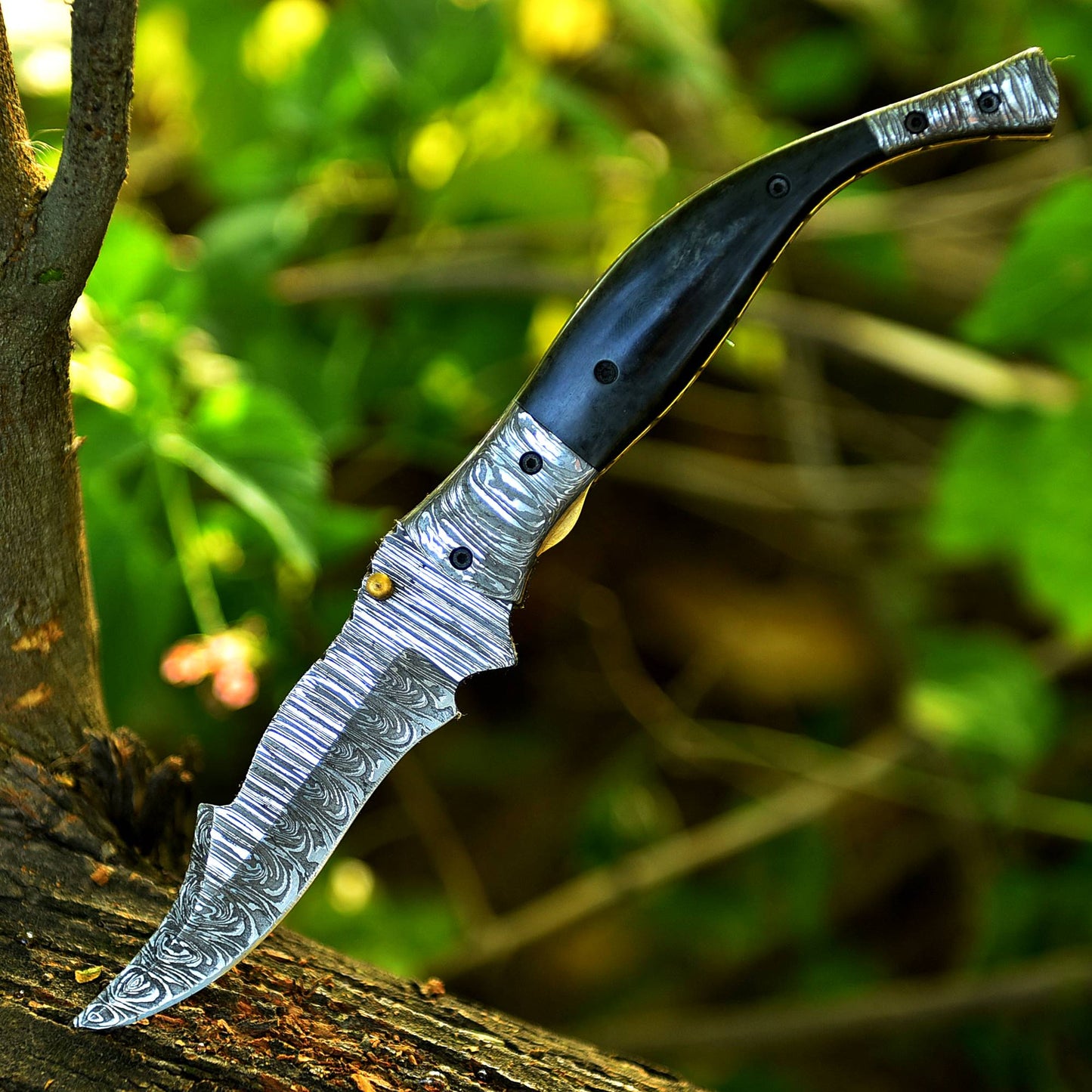 CUSTOM MADE DAMASCUS STEEL FOLDING POCKET KNIFE || DRS KNIVES HUB