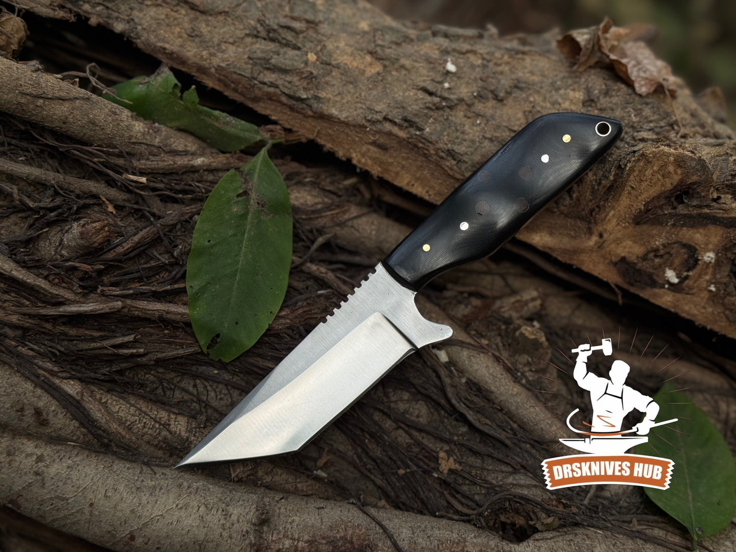 Handmade 7-Inch D2 Steel Utility Knife With Leather Cover | DRSKNIVES HUB