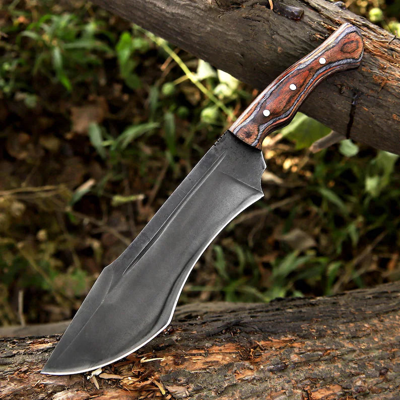 Carbon Steel Bushcraft Knife 13.5" – Pakka Wood Handle | DRSKNIVES HUB