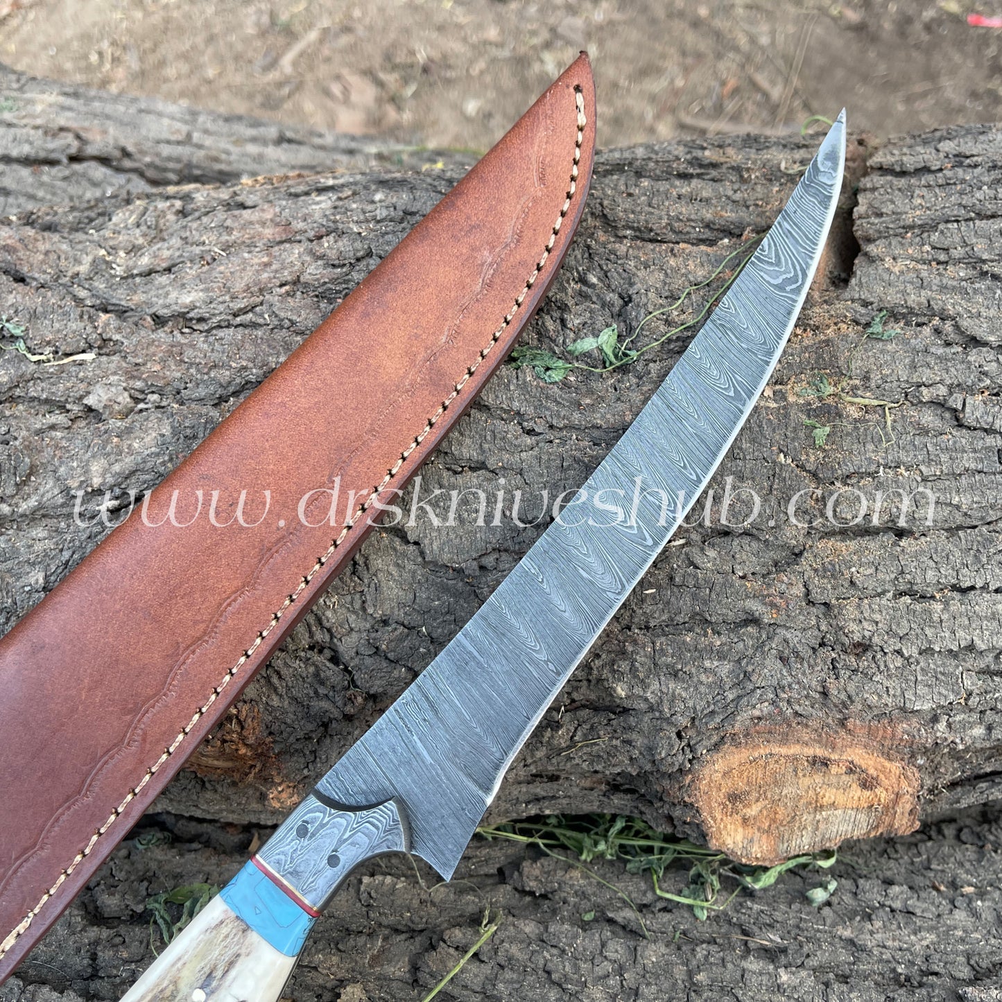 Fillet Knife With Leather Sheath Cover