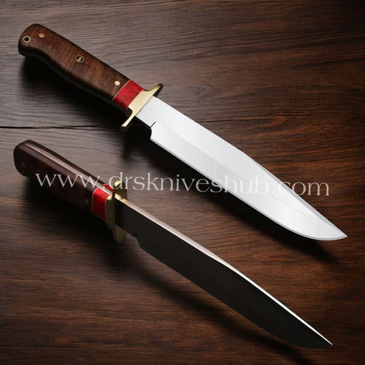 BEAUTIFUL HANDMADE J2 STEEL EDC BOWIE KNIFE WITH LEATHER SHEATH || DRS KNIVES HUB
