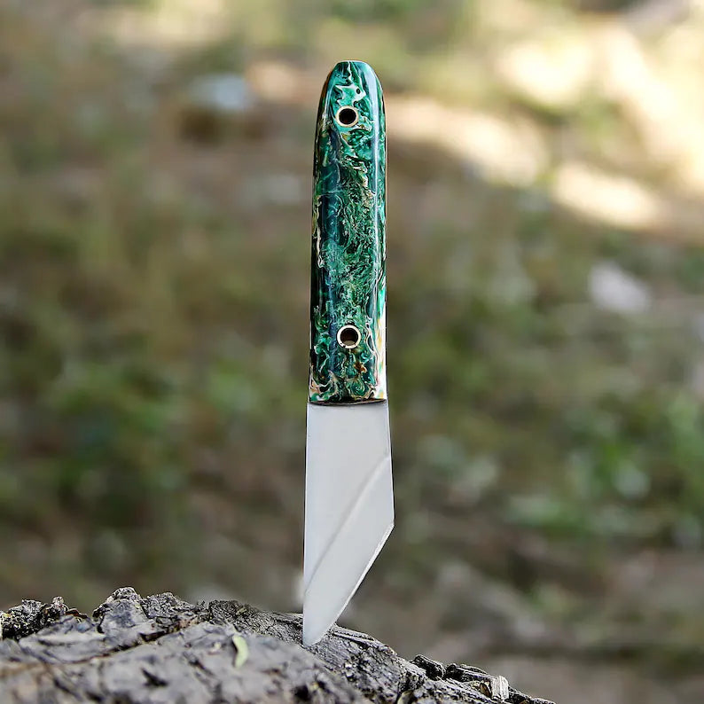 Pair Of Handmade j2 Steel Skinning Knife With Leather Sheath Cover