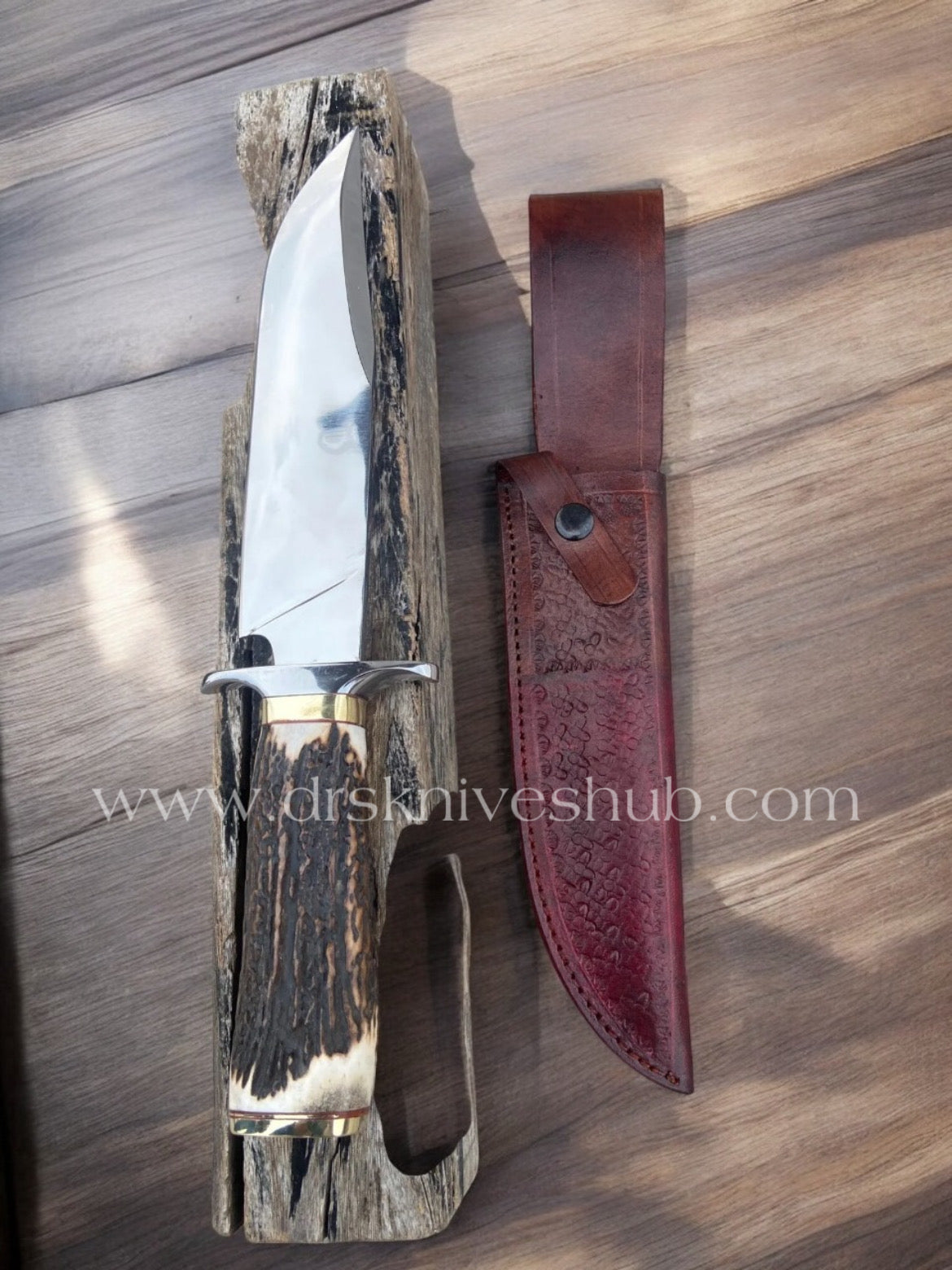 CUSTOM HANDMADE J2 STEEL EDC BOWIE KNIFE WITH LEATHER SHEATH || DRS KNIVES HUB