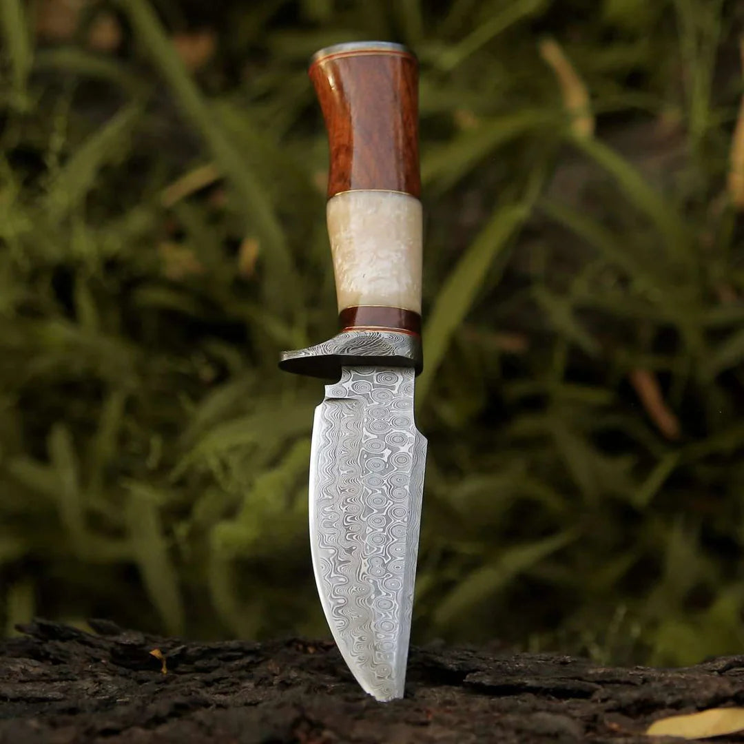 HAND FORGED DAMASCUS STEEL HUNTING KNIFE || DRA KNIVES HUB