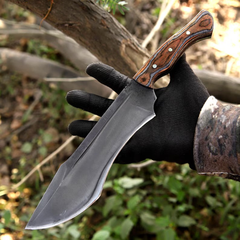 Carbon Steel Bushcraft Knife 13.5" – Pakka Wood Handle | DRSKNIVES HUB