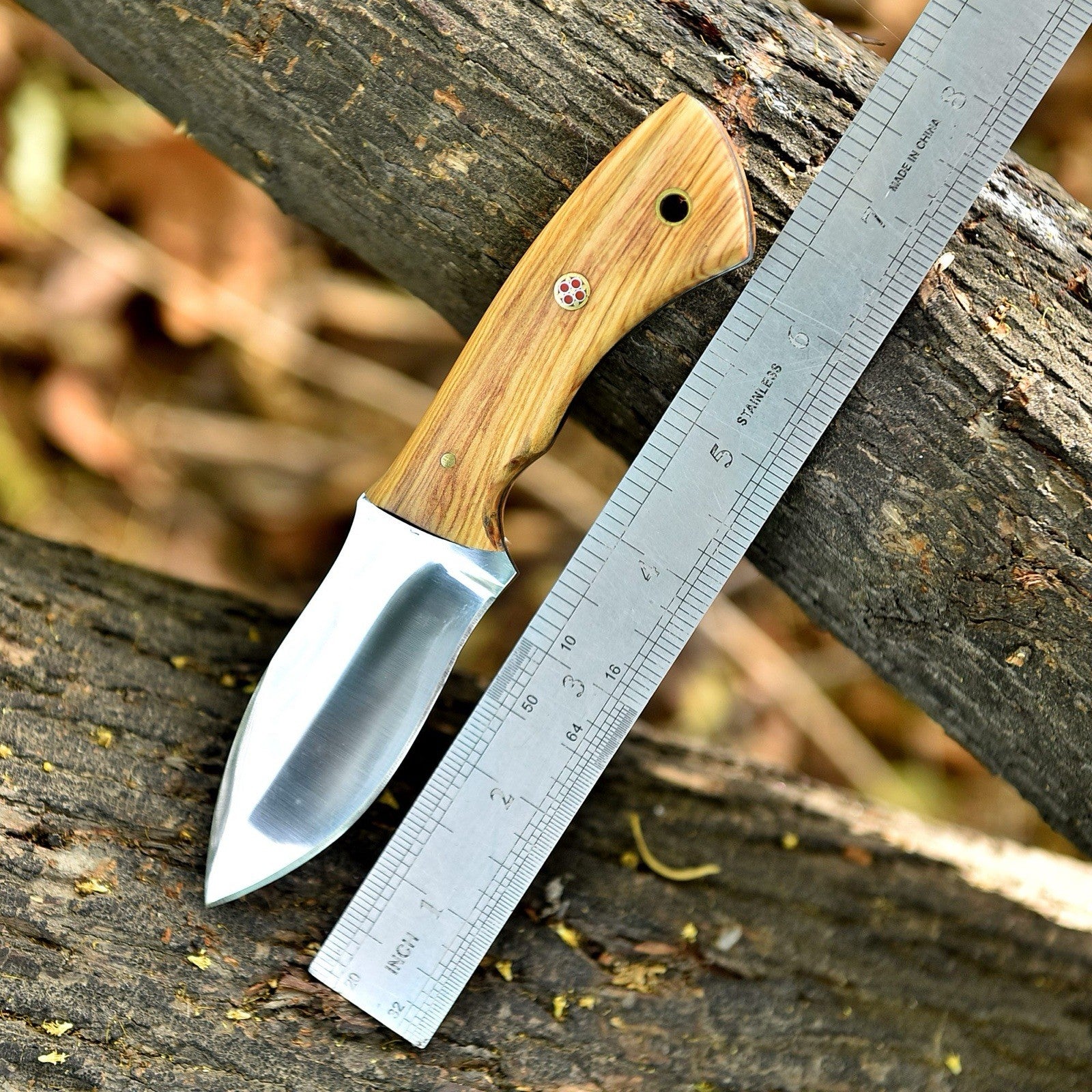 Custom Handmade Fixed Blade Skinner Knife – with Wood Handle | Tactical Hunting & EDC | DRSKNIVES HUB 