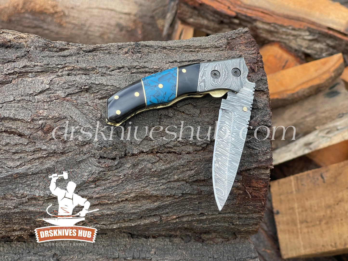 6.5 Inches Custom Handmade Damascus Steel Folding Pocket knife