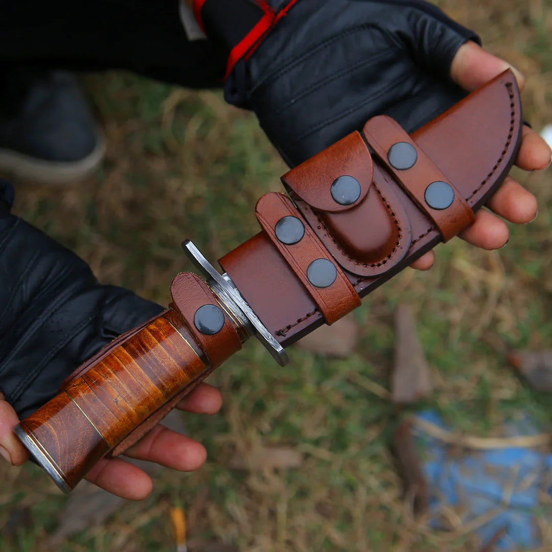 HAND FORGED RAMBO BOWIE KNIFE WITH EXOTIC ROSEWOOD HANDLE || DRS KNIVES HUB