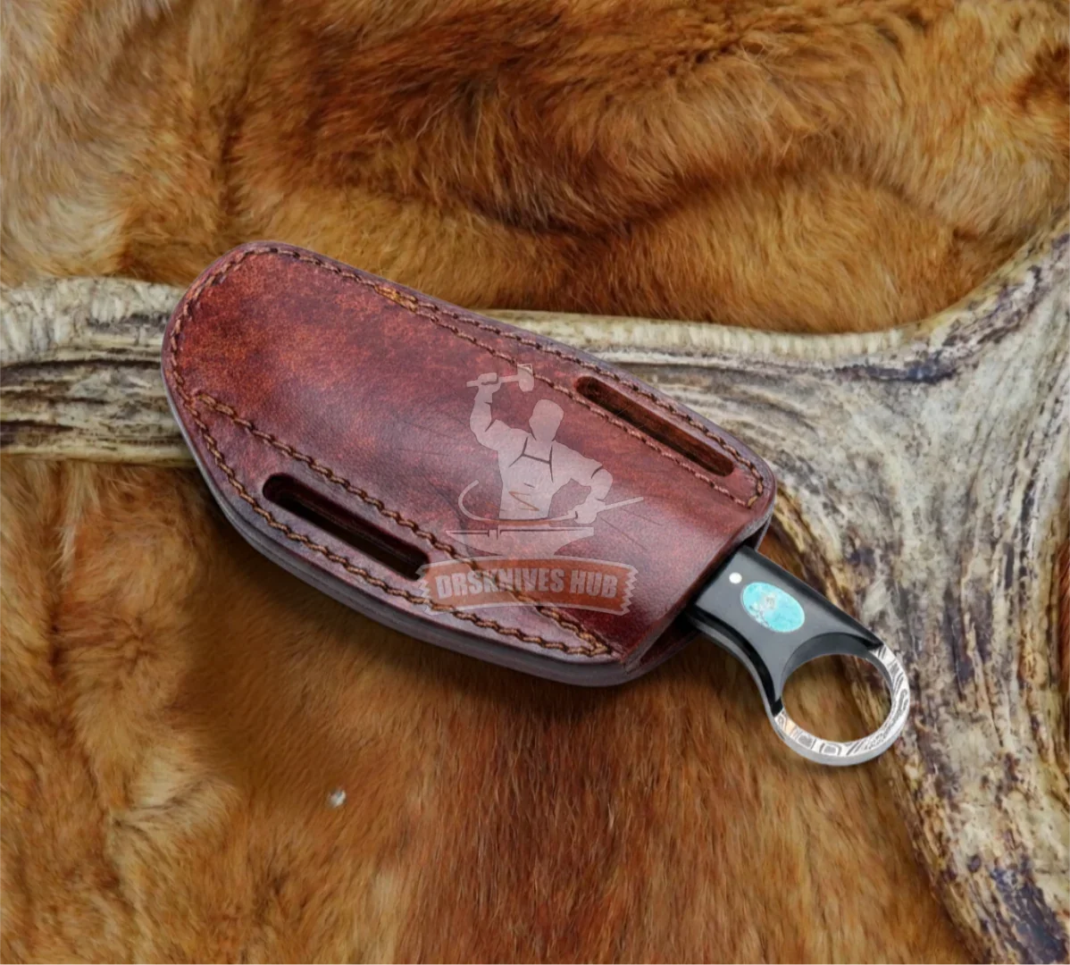 Copper_Damascus_Bull_Cutter_Knife1 - DRSKNIVES HUB
