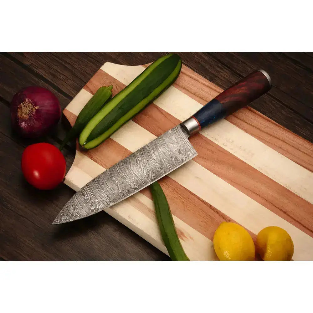 Premium chef knife collection Hand Forged Damascus Steel Chef Set With Leather Cover || Drs Knives Hub