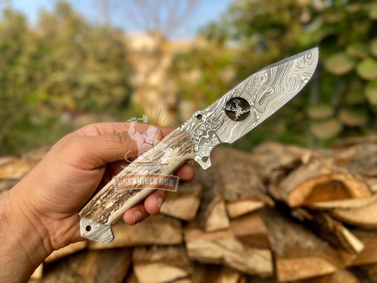 Personalised Hand Forged Hunting Skinning Knife With Leather Cover | DRSKNIVES HUB