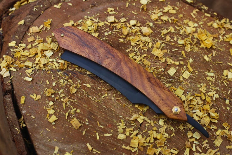 HANDMADE J2 STEEL POWDER COATED BLADE STRAIGHT RAZOR KNIFE || DRS KNIVES HUB