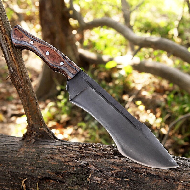 Carbon Steel Bushcraft Knife 13.5" – Pakka Wood Handle | DRSKNIVES HUB