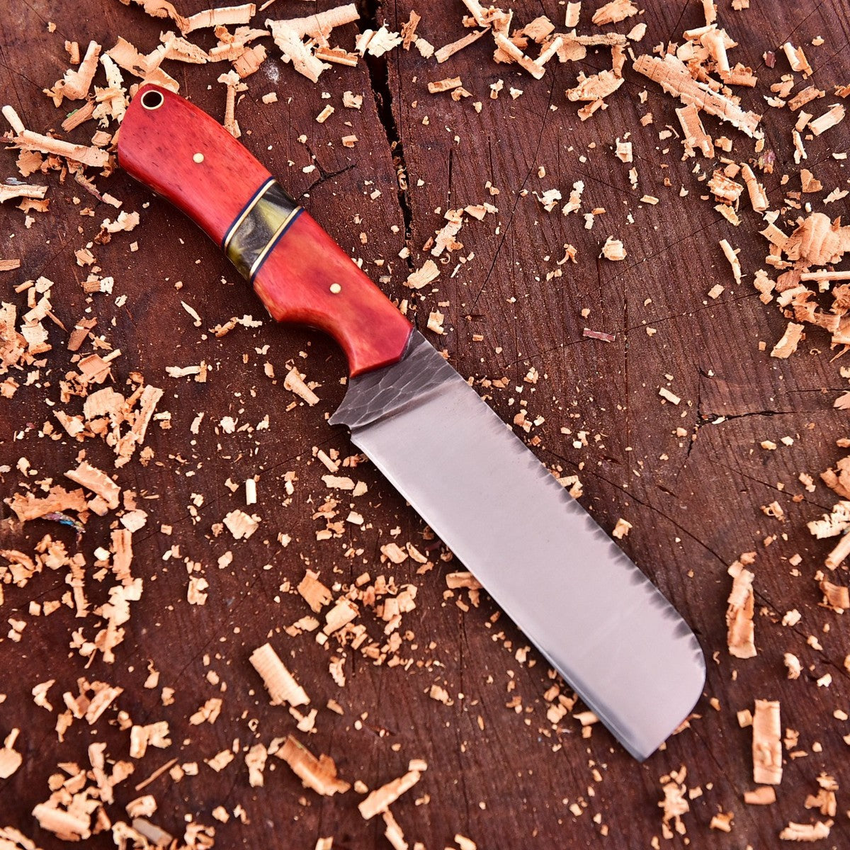 Handmade Bull Cutter Knife With Leather Sheath D2 Steel Knife
