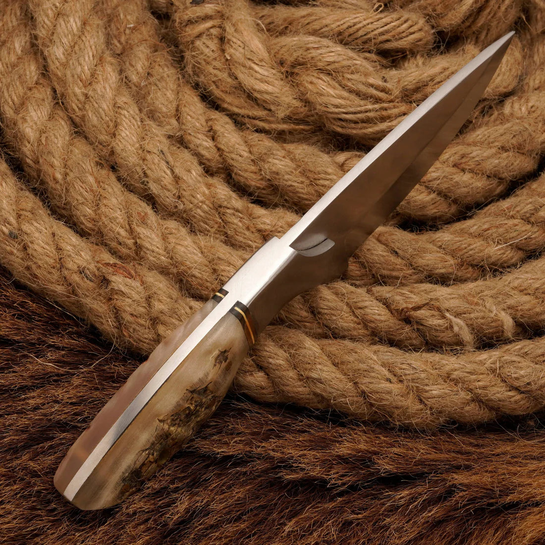 Custom Handmade j2 Steel Skinner Knife Ram Horn Handle || Drs Knives Hub