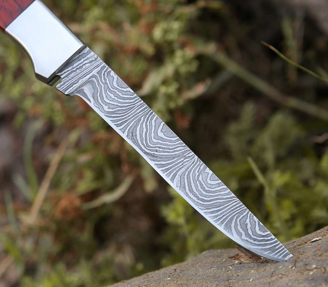 DAMASCUS STEEL FILLET KNIFE WOOD HANDLE || DRS KNIVES HUB