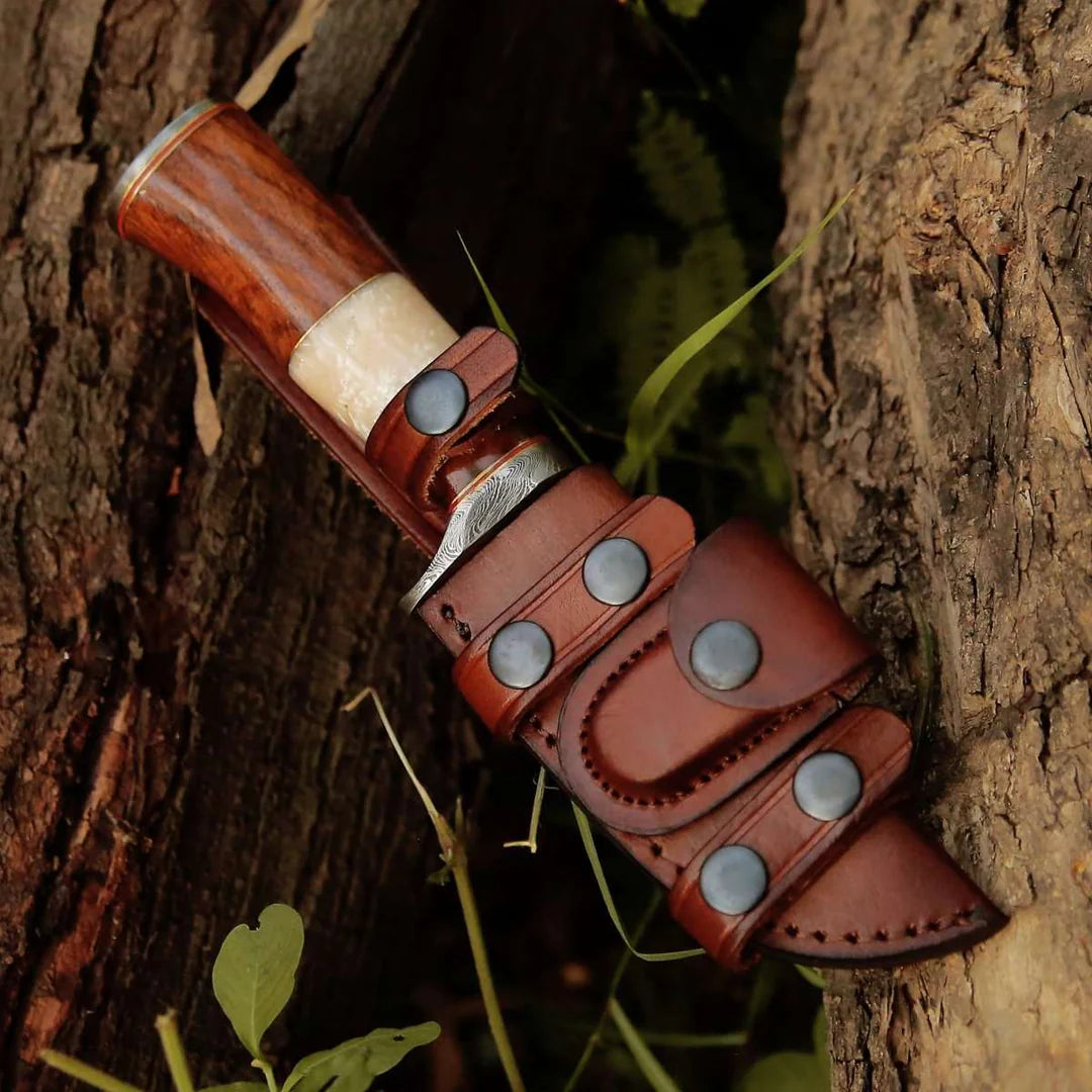 HAND FORGED DAMASCUS STEEL HUNTING KNIFE || DRA KNIVES HUB