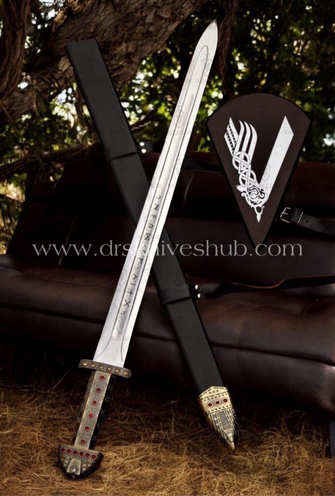 Full Tang Handmade Ragnar viking Sword with scabbard || drs knives hub