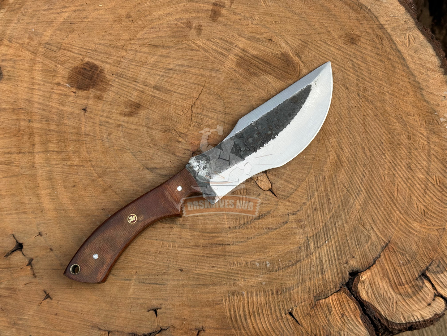 Carbon Steel Tracker Knife 12" – Micarta Handle with Leather Sheath | DRSKNIVES HUB