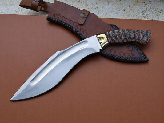 Full Tang Handmade Stainless Blade EDC kukri knife With leather sheath || Drs Knives Hub