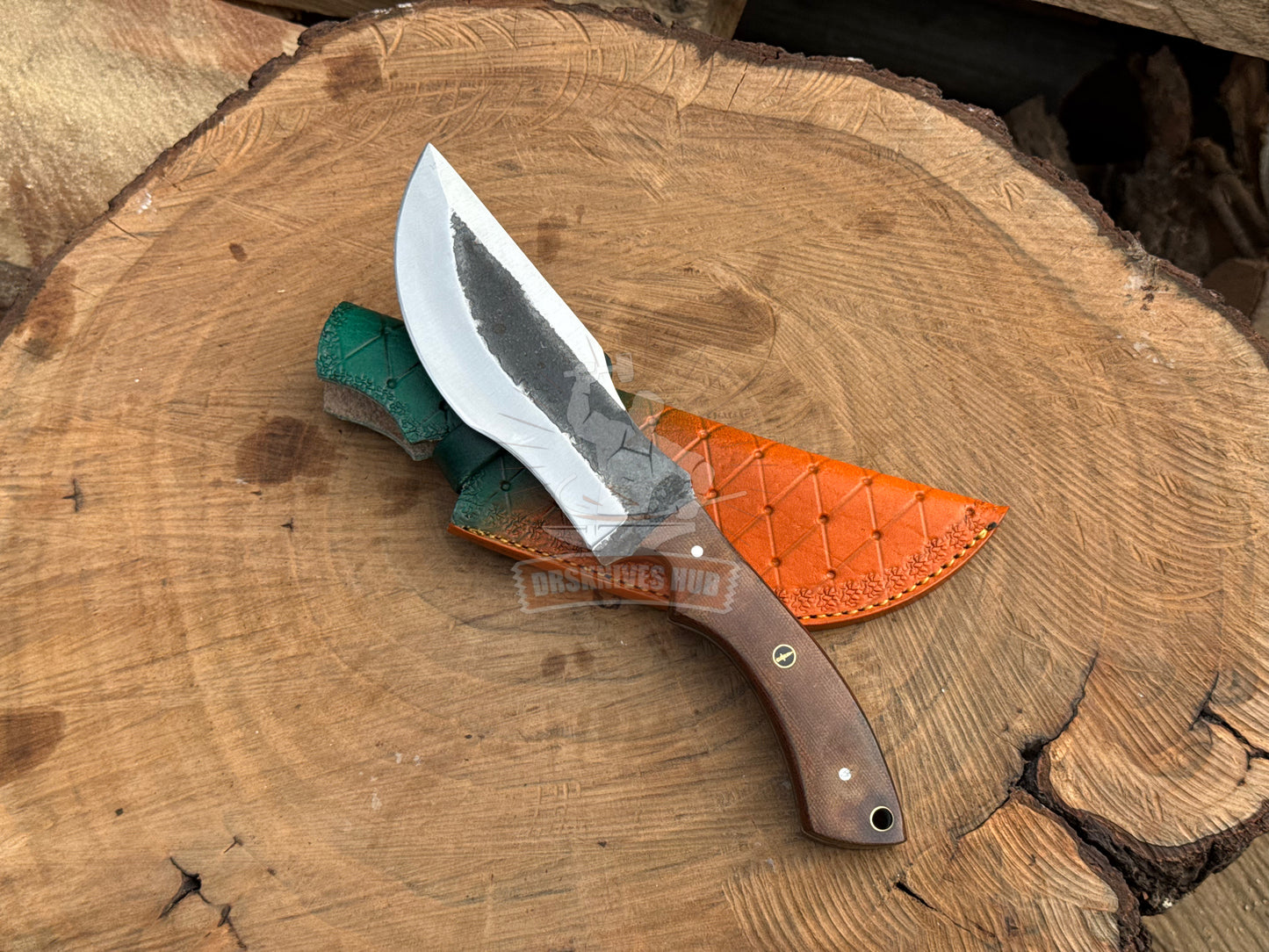 Carbon Steel Tracker Knife 12" – Micarta Handle with Leather Sheath | DRSKNIVES HUB