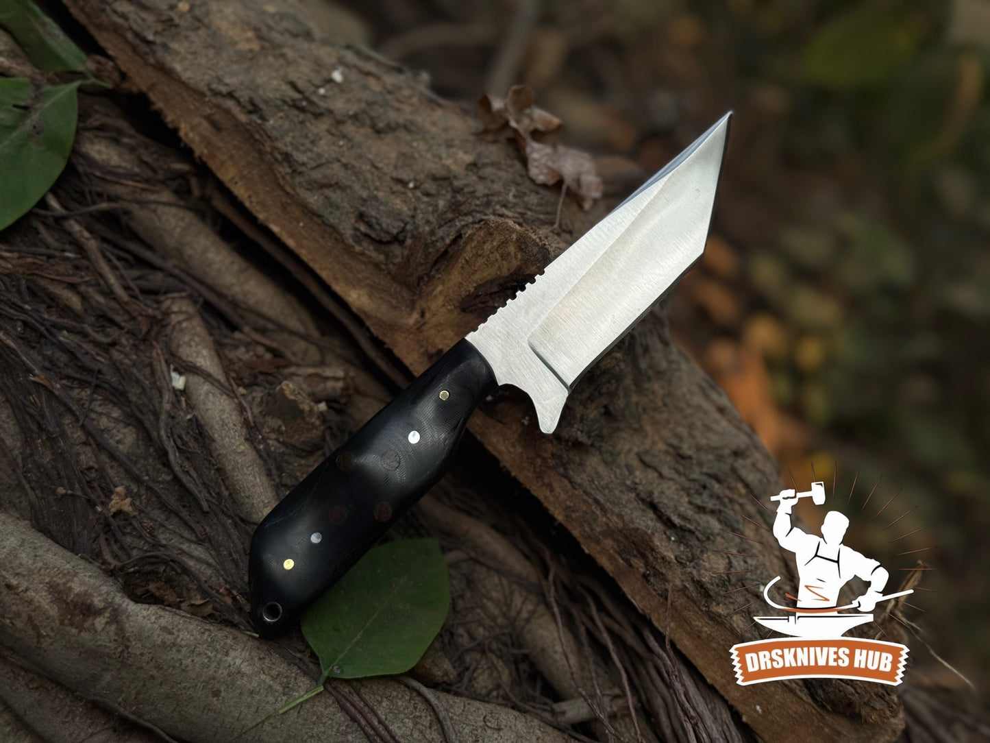 Handmade 7-Inch D2 Steel Utility Knife With Leather Cover | DRSKNIVES HUB