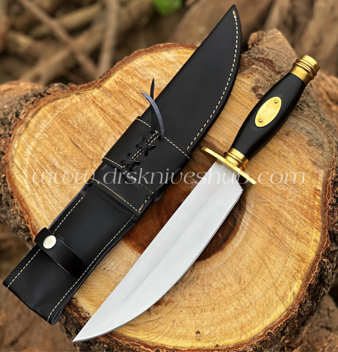 15” Custom Handmade j2 Steel Bowie Knife With Leather Sheath Cover